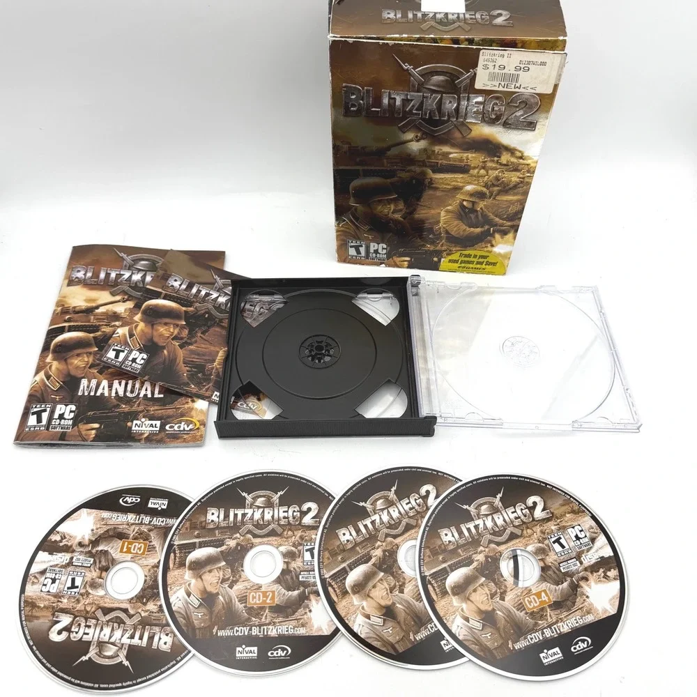 CDV Blitzkrieg 2 PC Game PC CD-ROM Brown WWII Real-Time Strategy Big Box 4-Disc